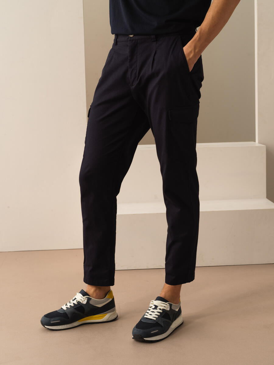 Lacivert Slim Fit Pamuklu Pantolon