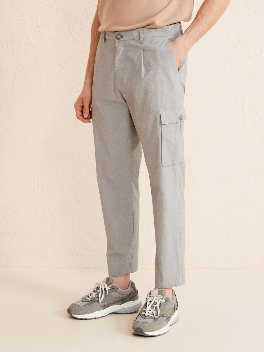 Siyah Chino Fit Pamuklu Pantolon - 3
