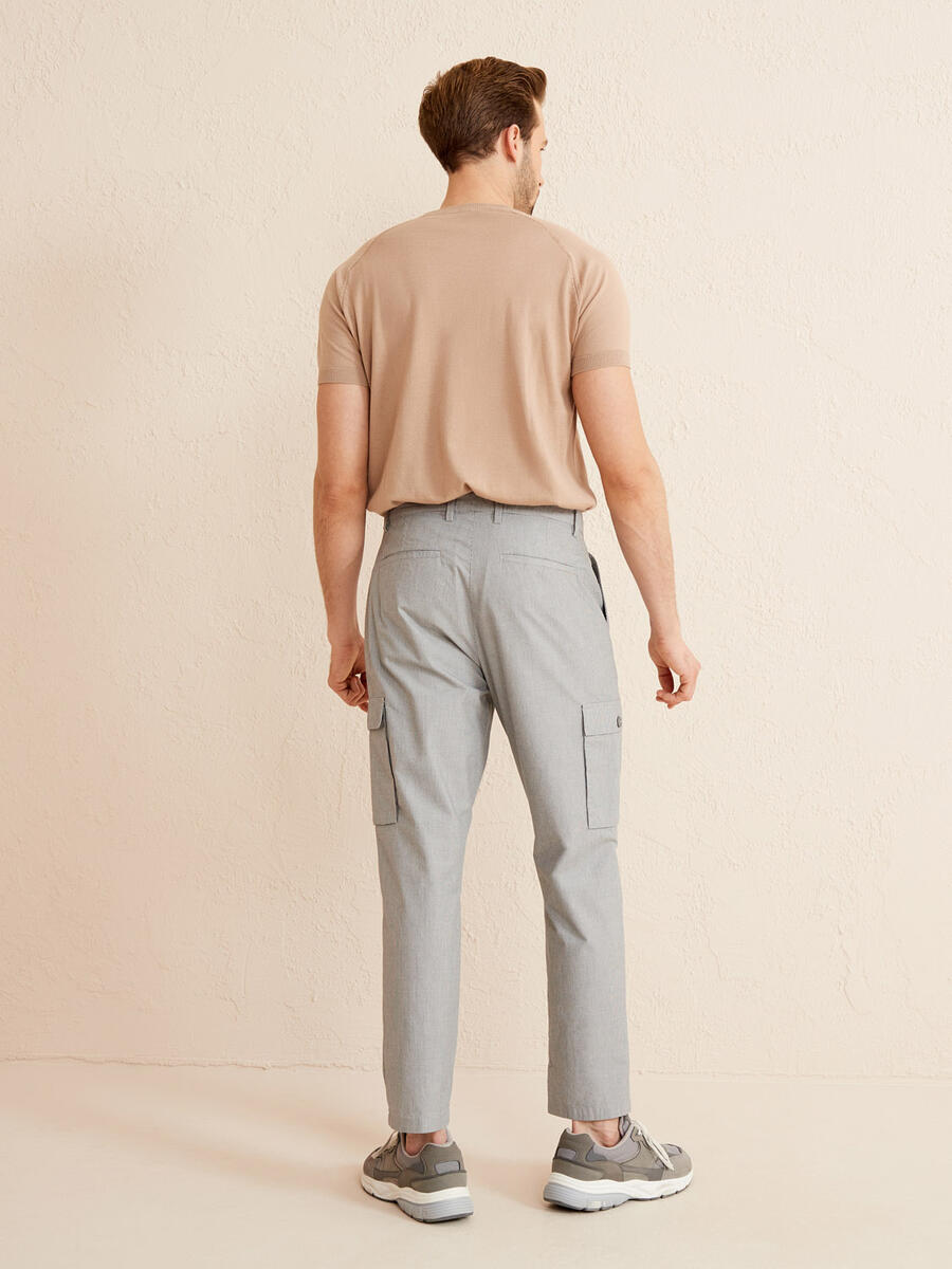 Siyah Chino Fit Pamuklu Pantolon - 4