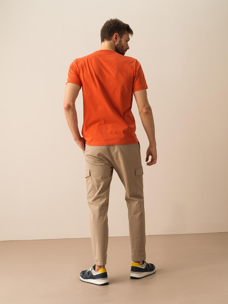 Taş Rengi Slim Fit Pamuklu Pantolon - 5