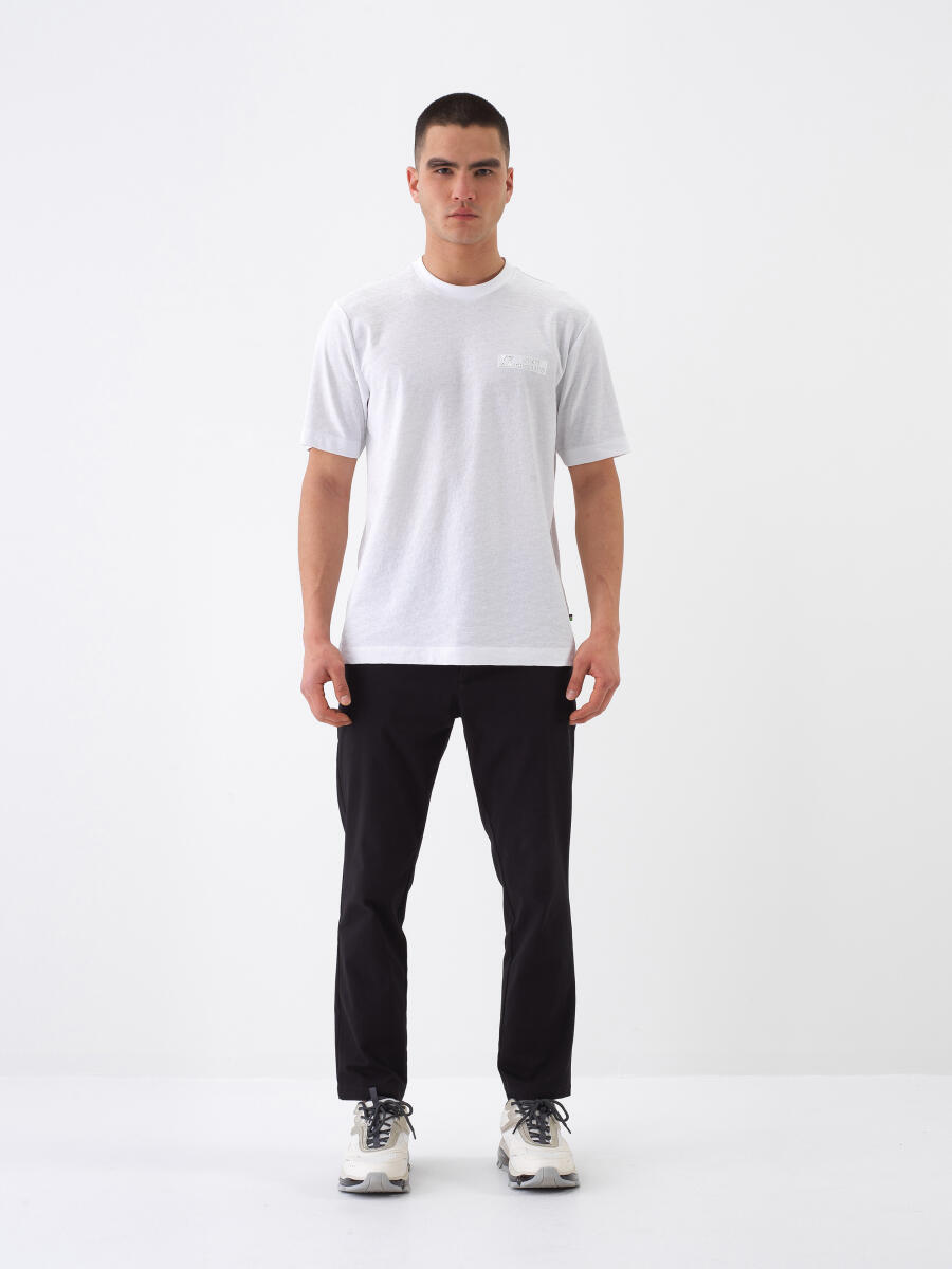 Beyaz Regular Fit Pamuklu Tişört - 2