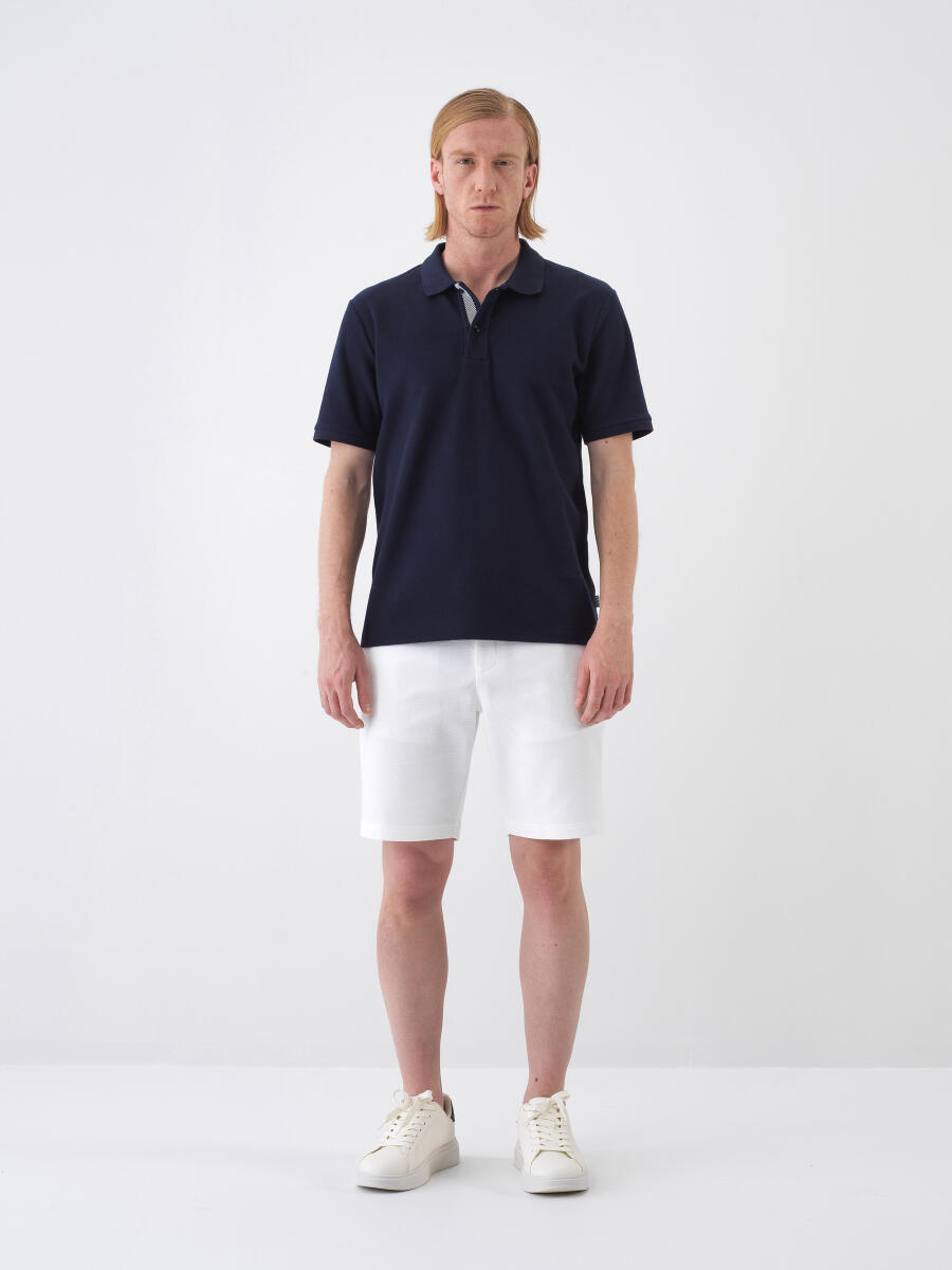 Lacivert Regular Fit Pamuklu Tişört - 2