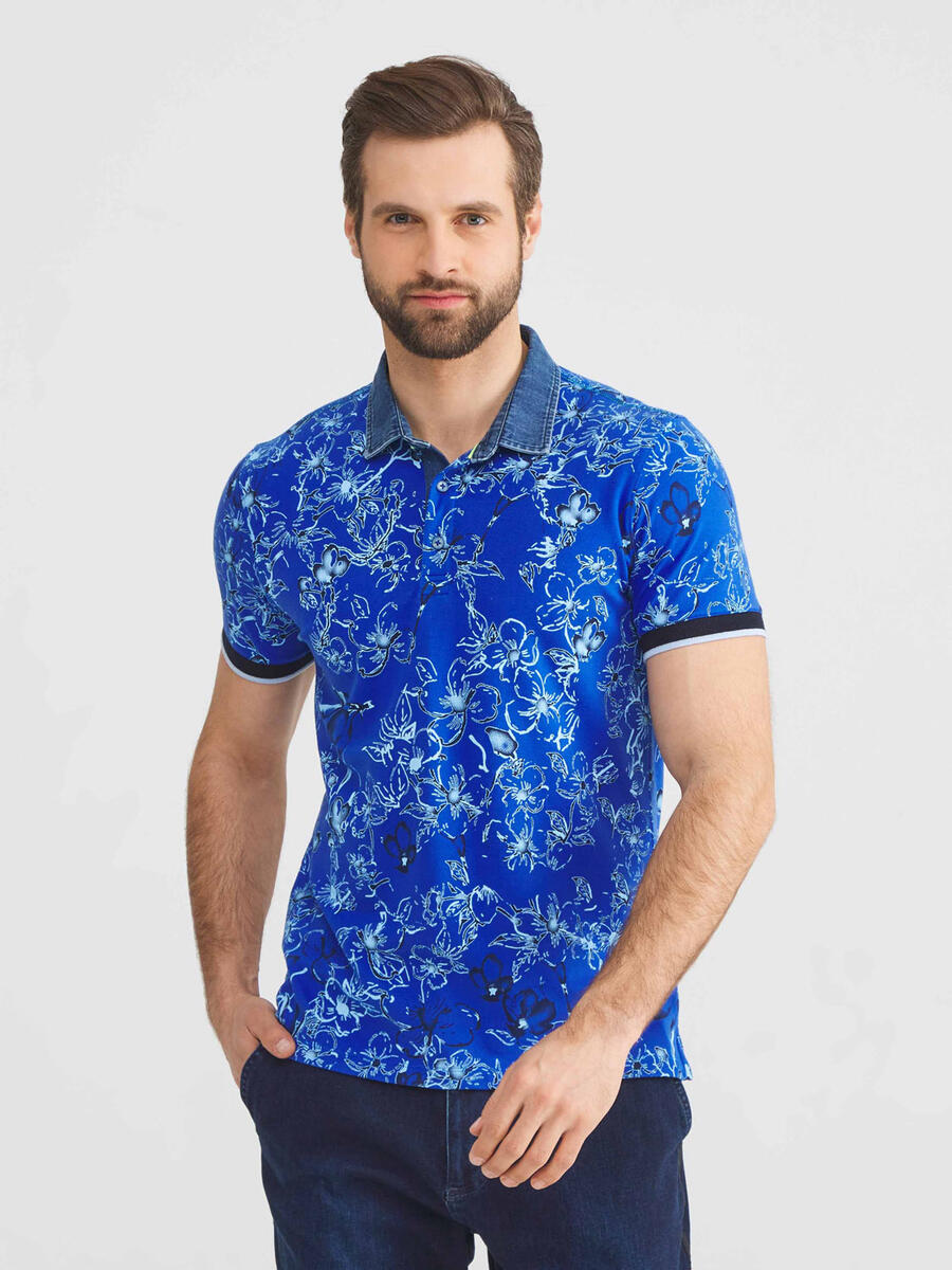 Xint Polo Yaka Pamuklu Slim Fit Desenli Büyük Beden Tişört. 3