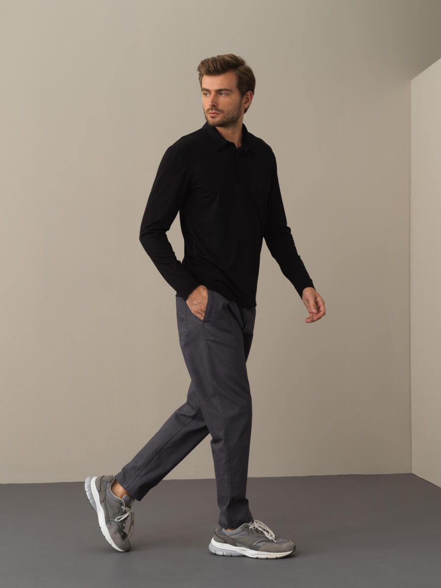 Polo Yaka Slim Fit Modal Basic Tişört - 8