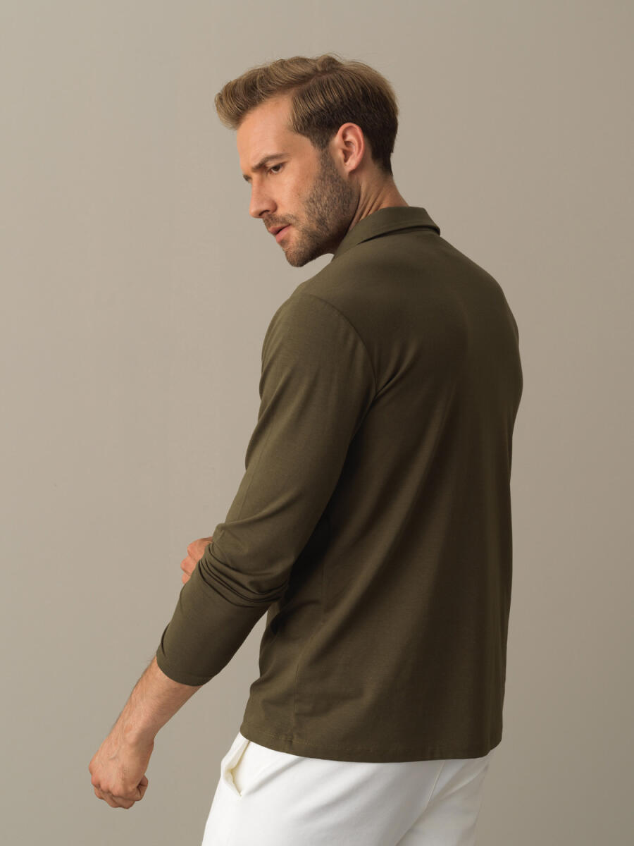 Polo Yaka Slim Fit Modal Basic Tişört - 15