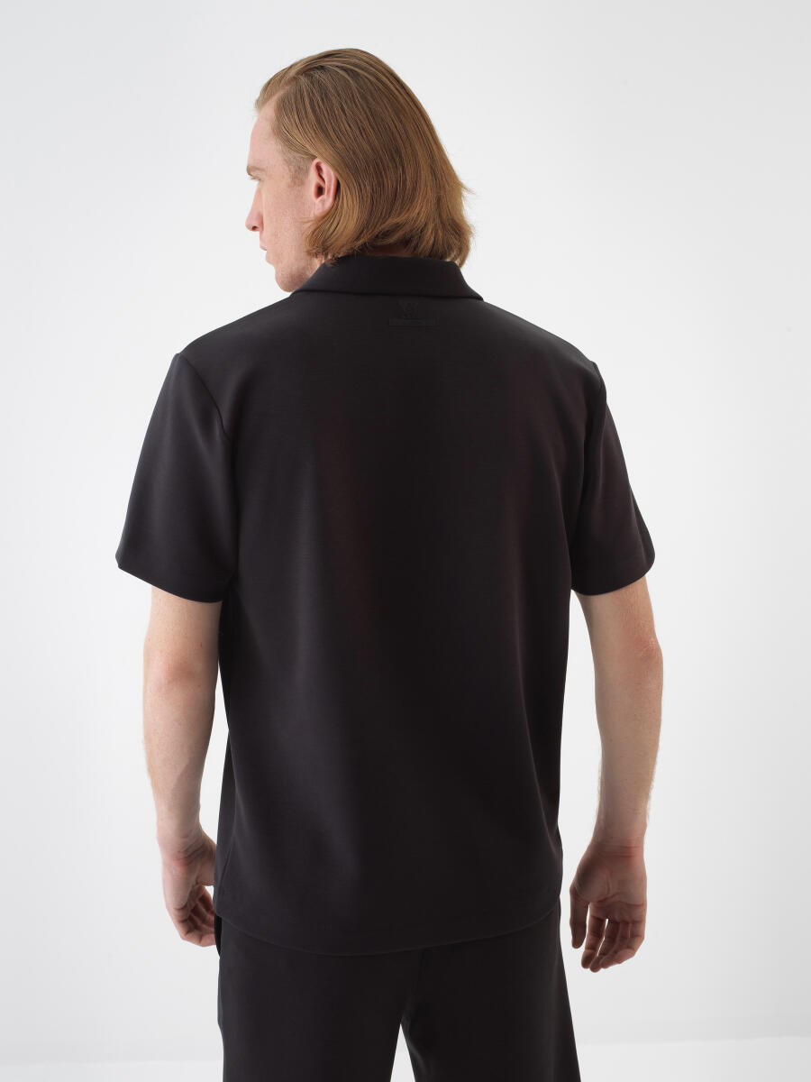 Siyah Regular Fit Modal Tişört - 4