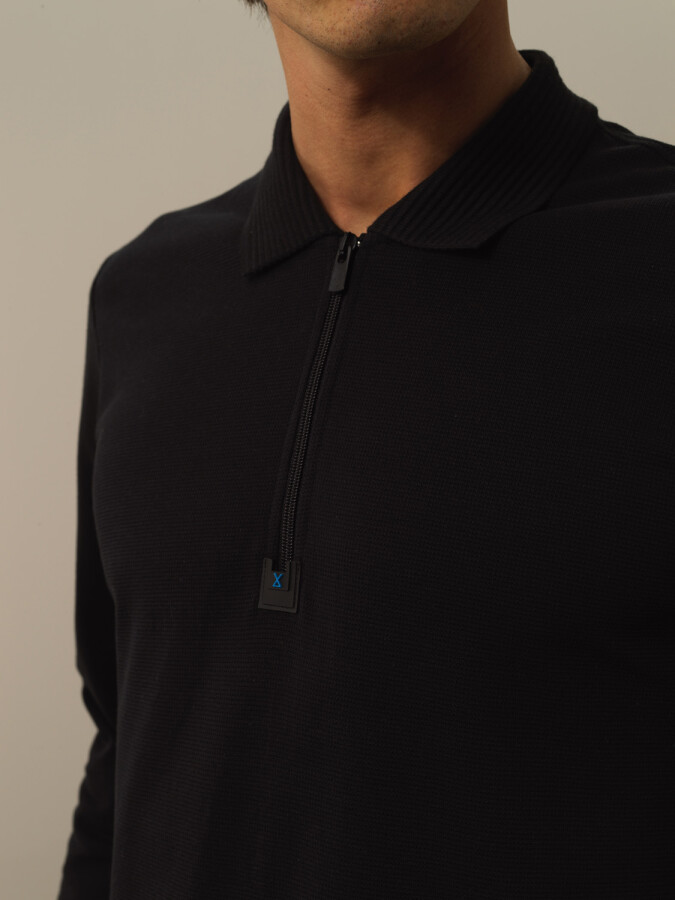 %100 Pamuk Regular Fit Basic Polo Tişört SiYAH