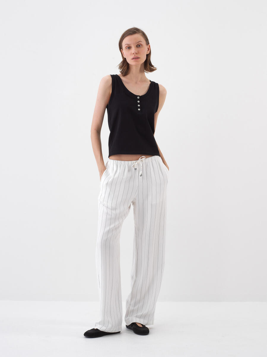 Siyah Regular Fit Pamuklu Atlet - 2