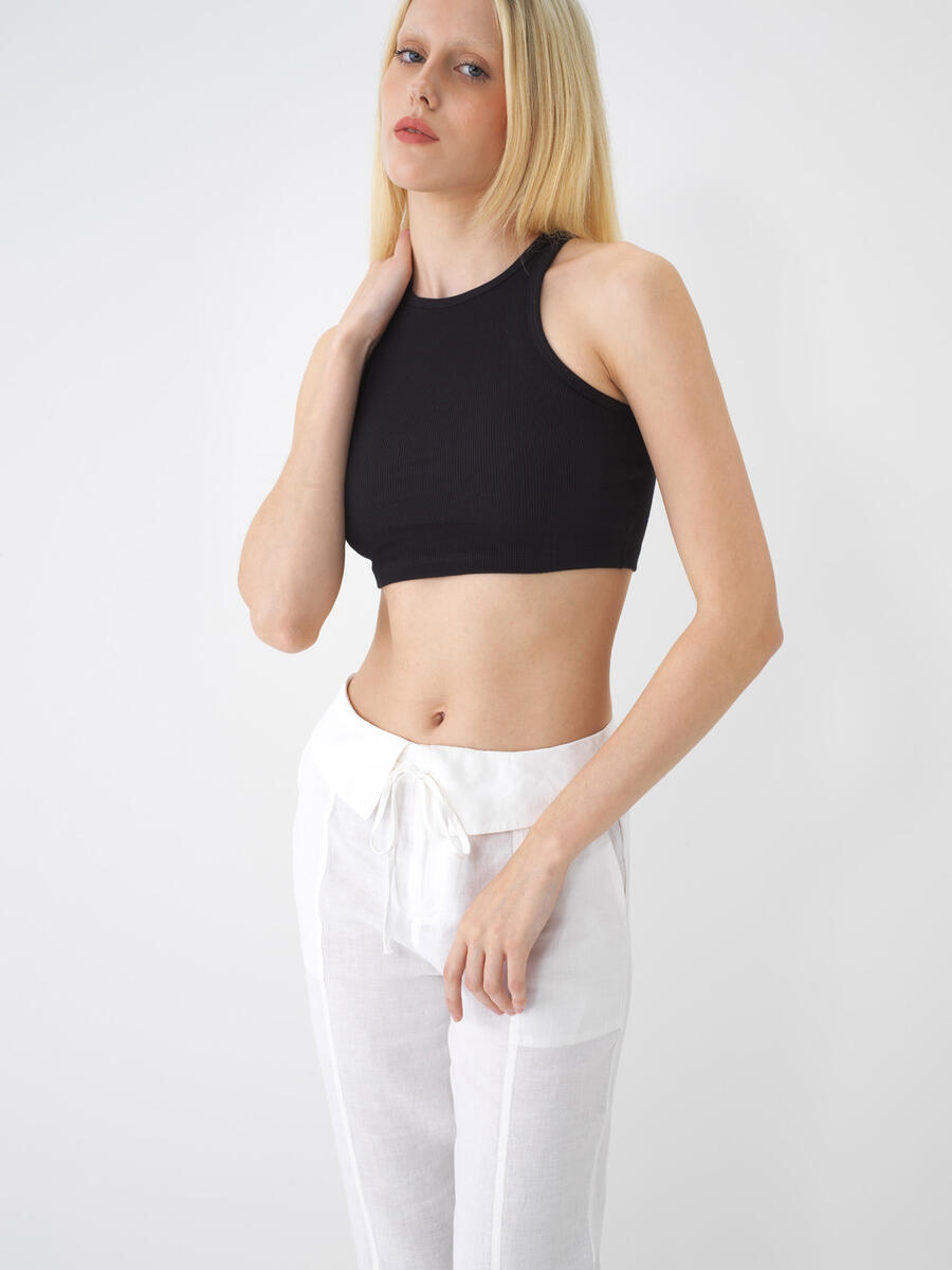 Siyah Slim Fit Pamuklu Atlet