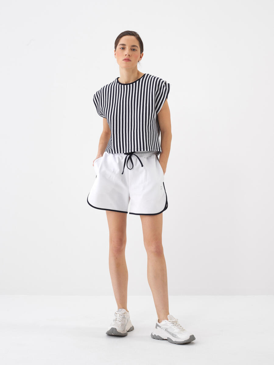 Lacivert Regular Fit Pamuklu Bluz - 2