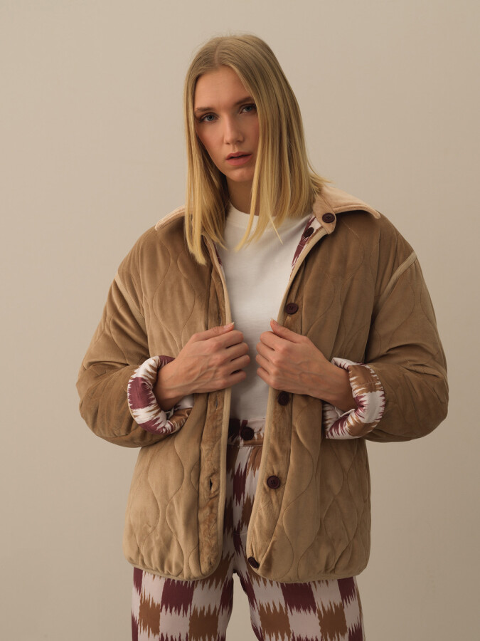 Oversize Çift Taraflı Mont CAMEL