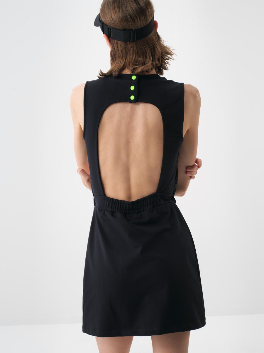 Siyah Regular Fit Pamuklu Elbise - 5