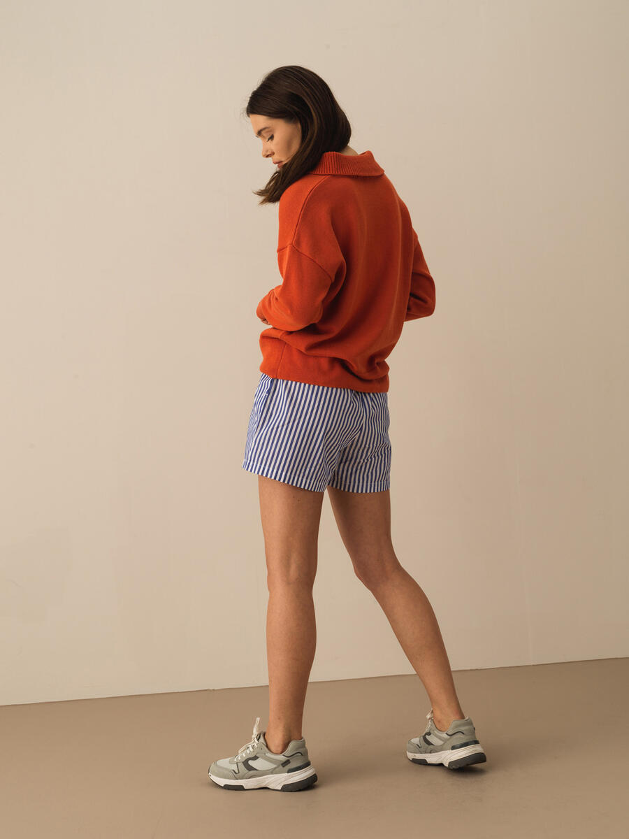 Kiremit Rengi Regular Fit Pamuklu Kazak - 3