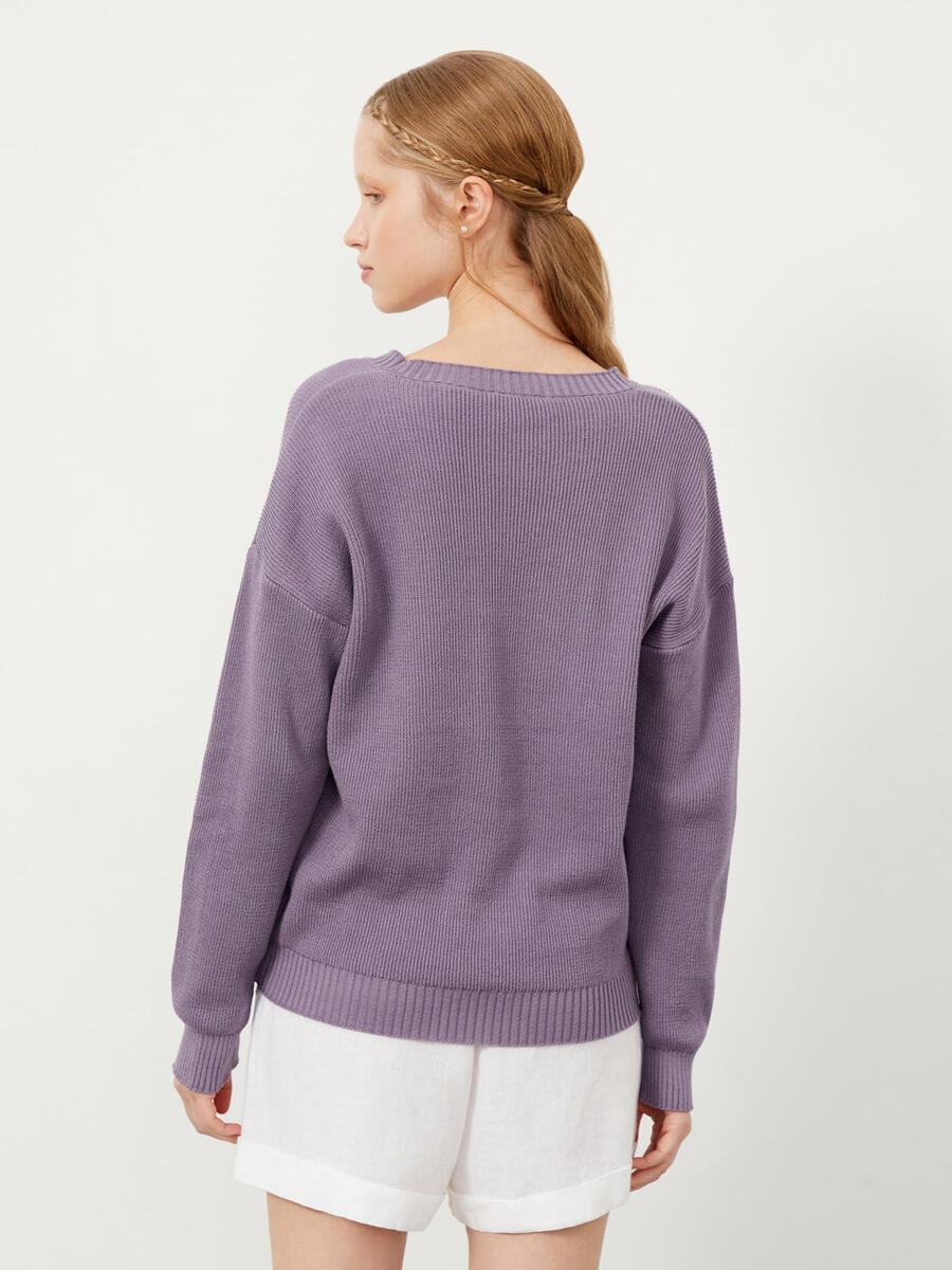 Lila Regular Fit Pamuklu Kazak - 5