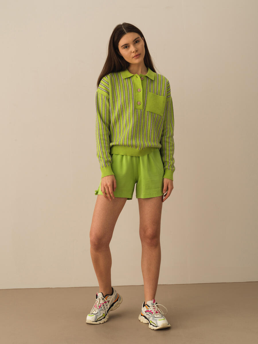 Yeşil Regular Fit Pamuklu Kazak - 2