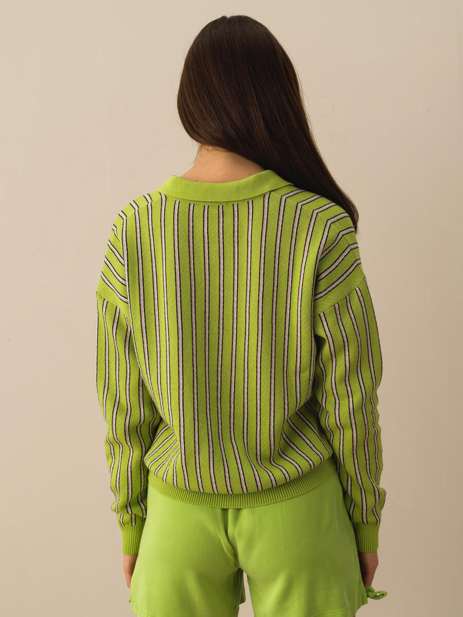 Yeşil Regular Fit Pamuklu Kazak - 3
