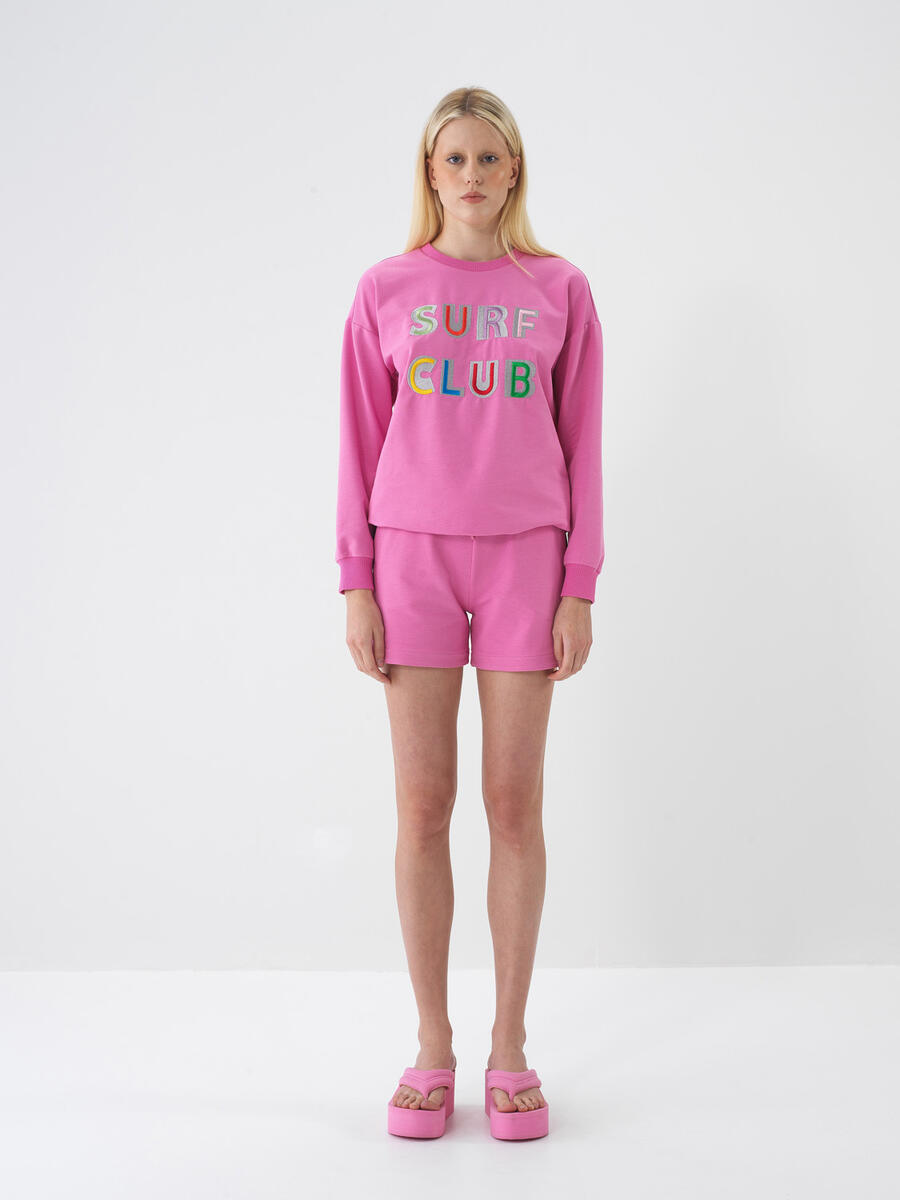 Pembe Oversize Pamuklu Şort
