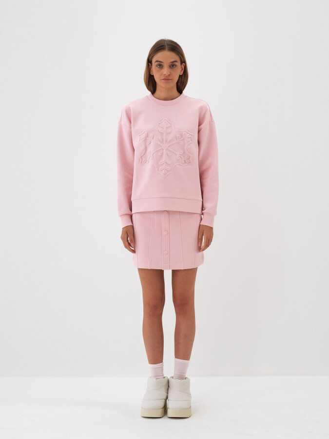 Pamuklu Baskılı Sweatshirt PEMBE