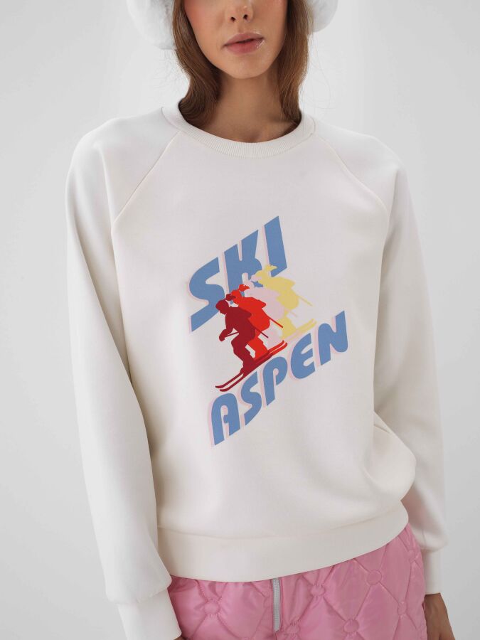 Pamuklu Baskılı Sweatshirt - Xint