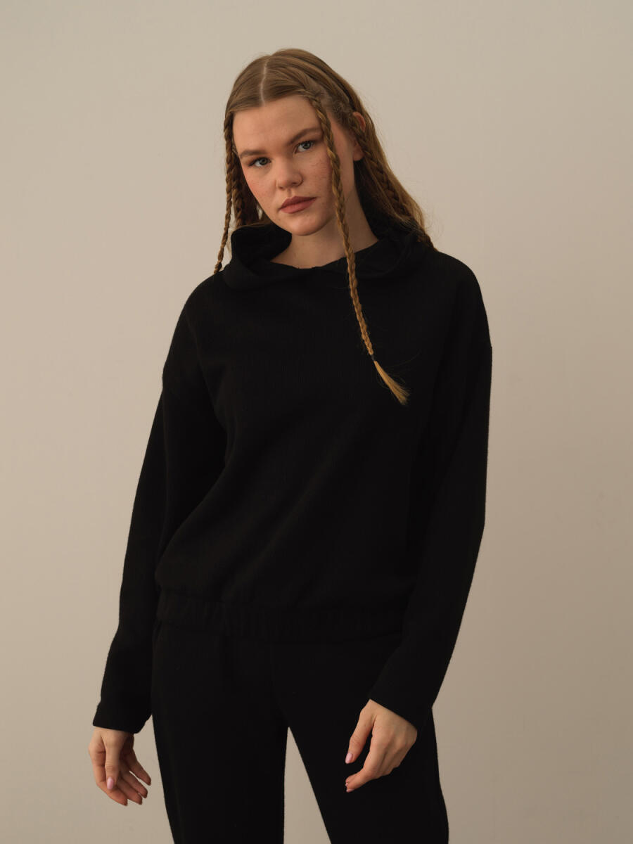 Pamuklu Kapüşonlu Oversize Sweatshirt - 1