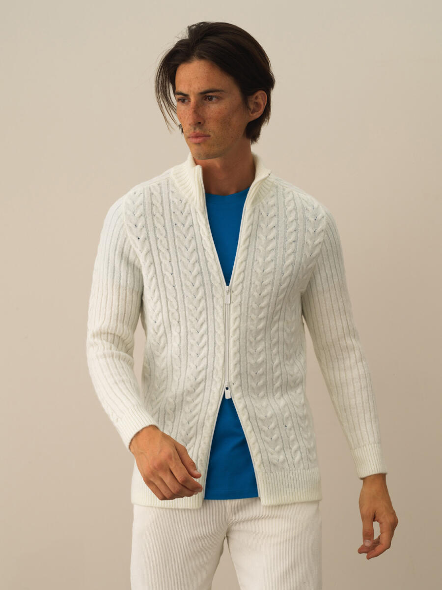 Zippered Regular Fit Knit Cardigan - 21