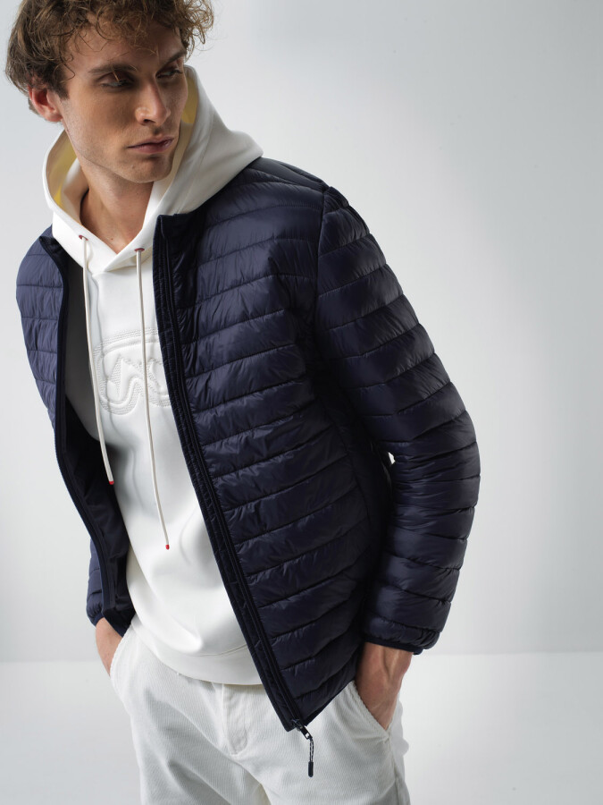 Basic Puffer Jacket Navy Blue Melange