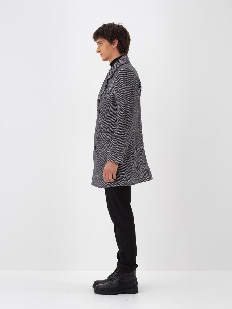 Wool Blend Regular Fit Double-Breasted Coat - 7