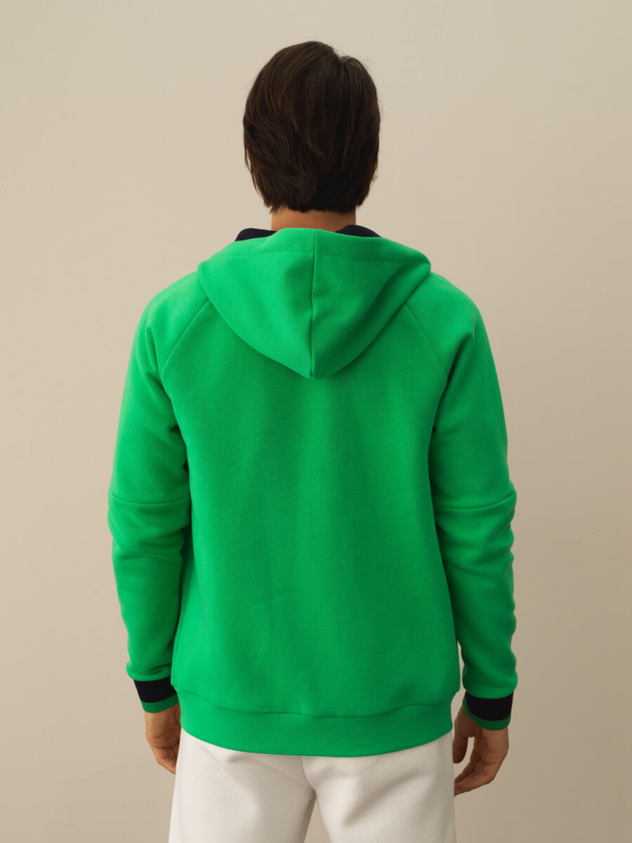 Cotton Regular Fit Hooded Sweat Jacket - 15