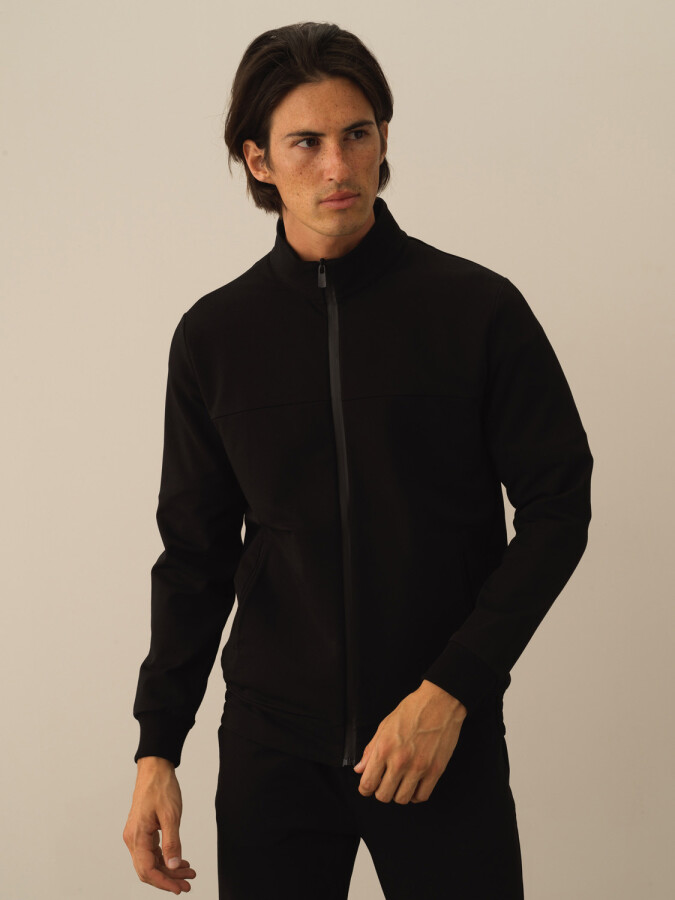 Cotton Slim Fit Zip-Up Sweat Jacket - Xint