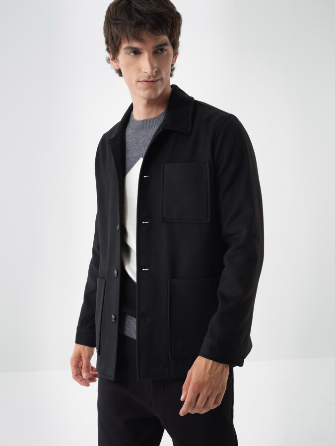 Regular Fit Plain Coat - Xint