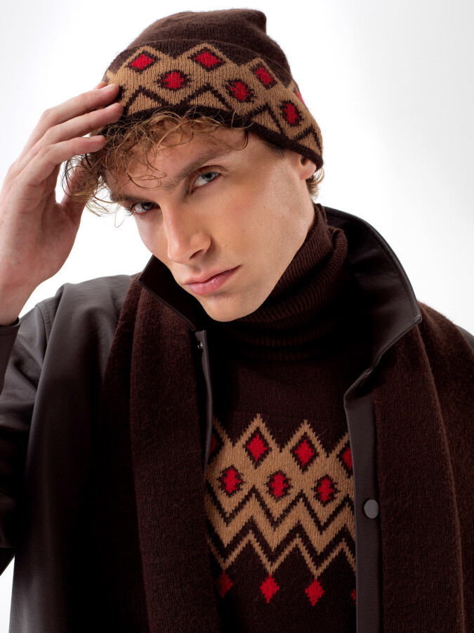 Wool Patterned Beanie - Xint