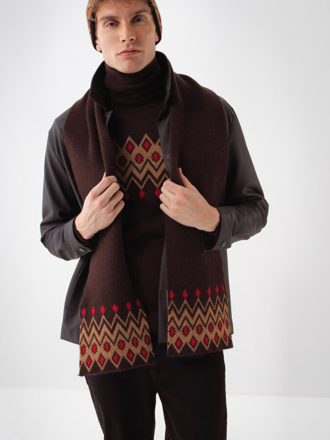 Wool Patterned Scarf - Xint