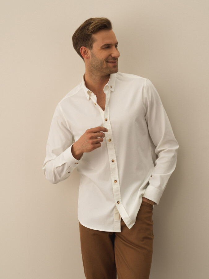 Cotton Regular Fit Basic Shirt White