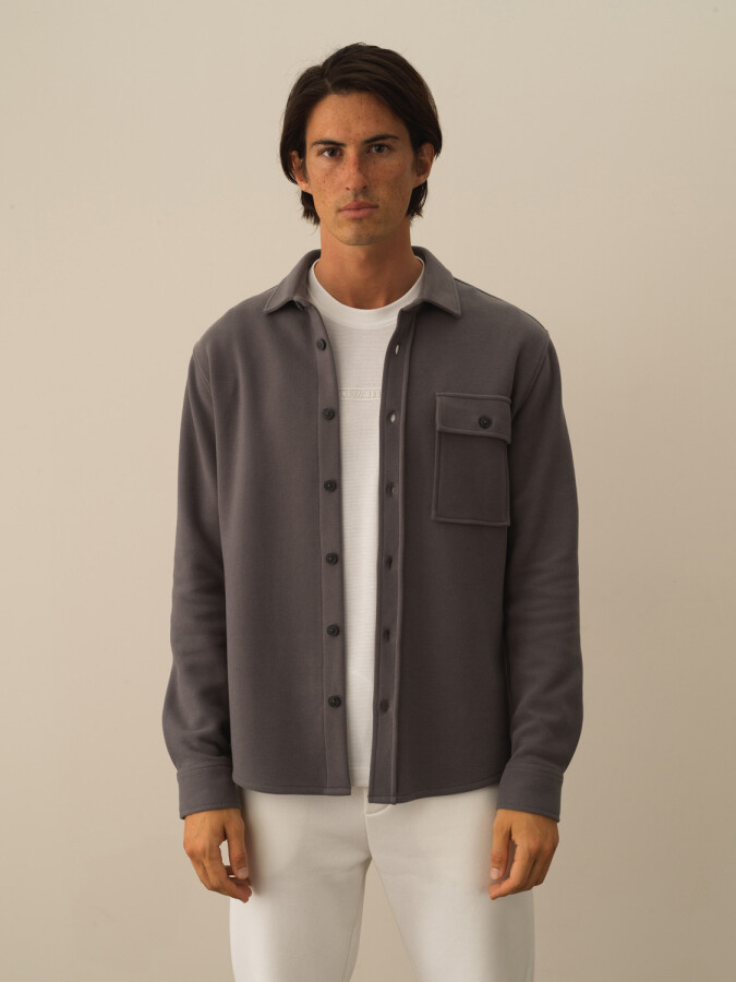 Cotton Regular Fit Shirt Gray