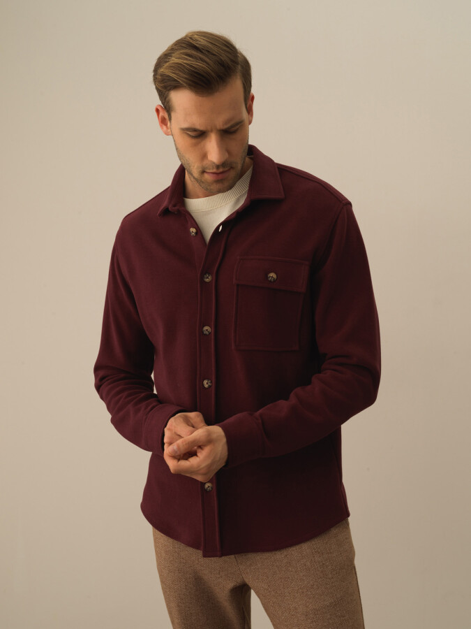 Cotton Regular Fit Shirt Burgundy