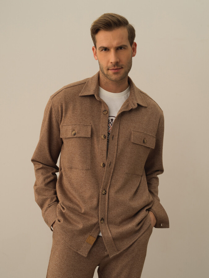 Cotton Regular Fit Shirt Jacket - Xint