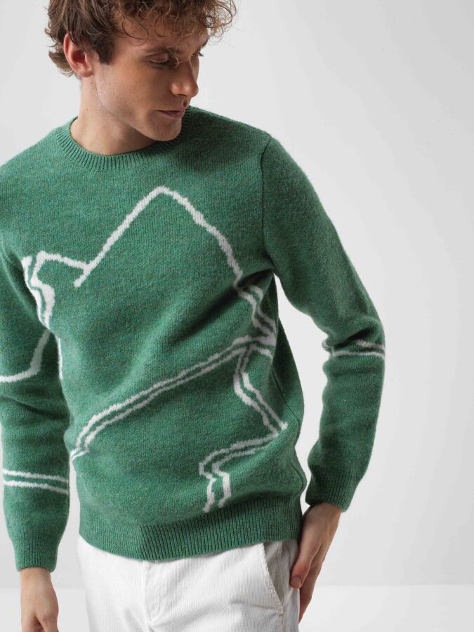 Mohair Patterned Sweater Green