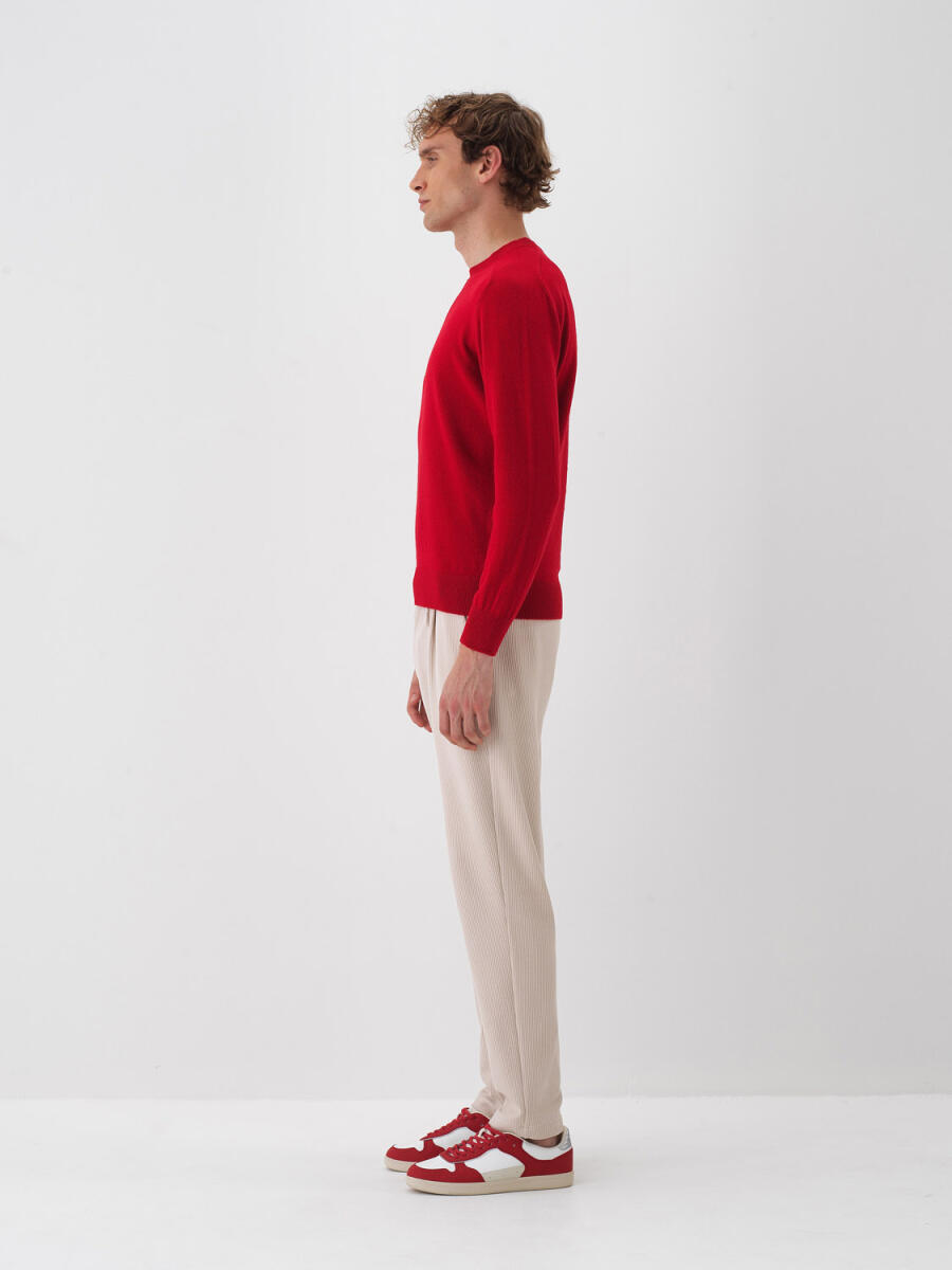 Wool Crew Neck Basic Sweater - 15