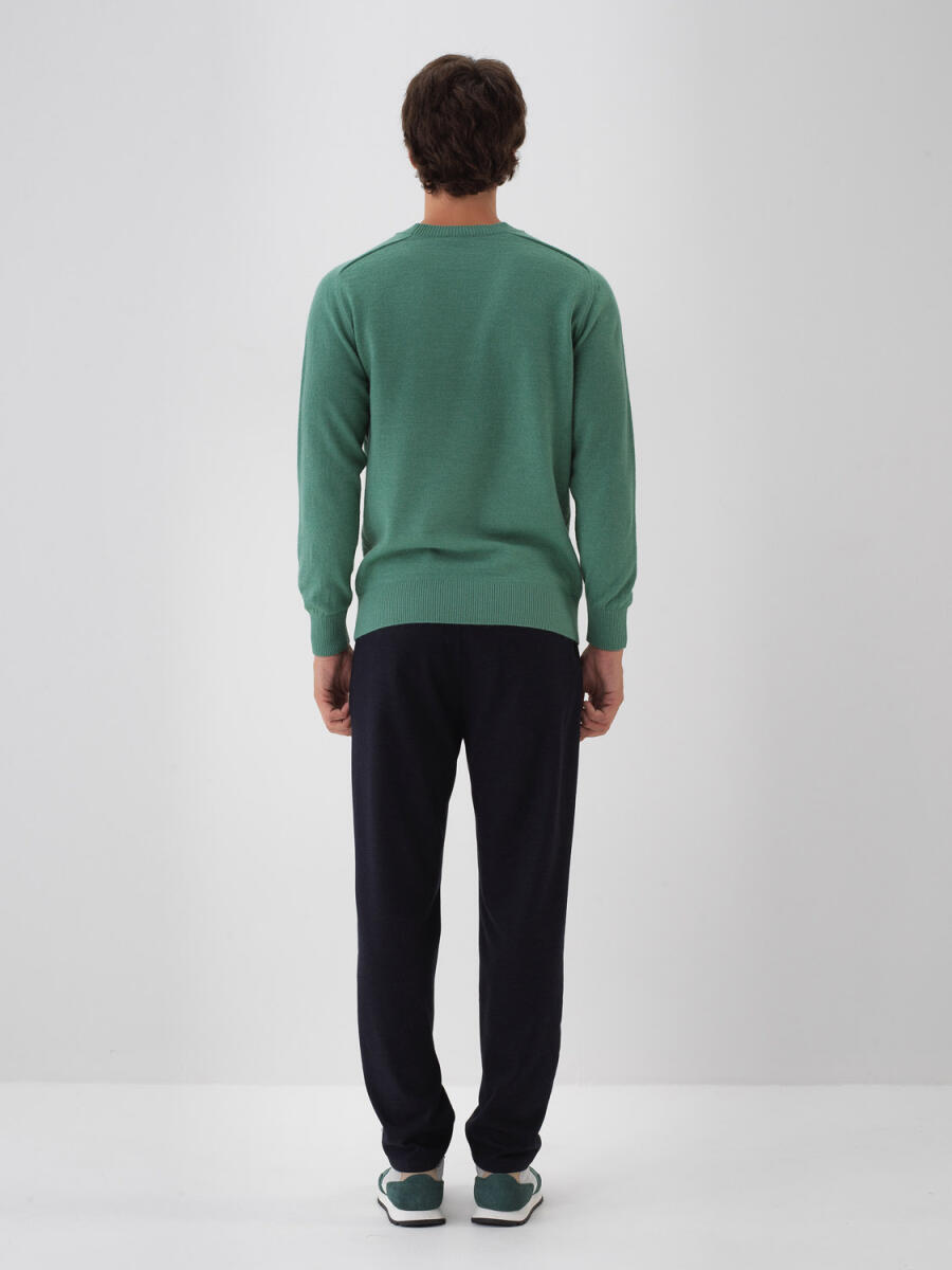 Wool Crew Neck Basic Sweater - 24