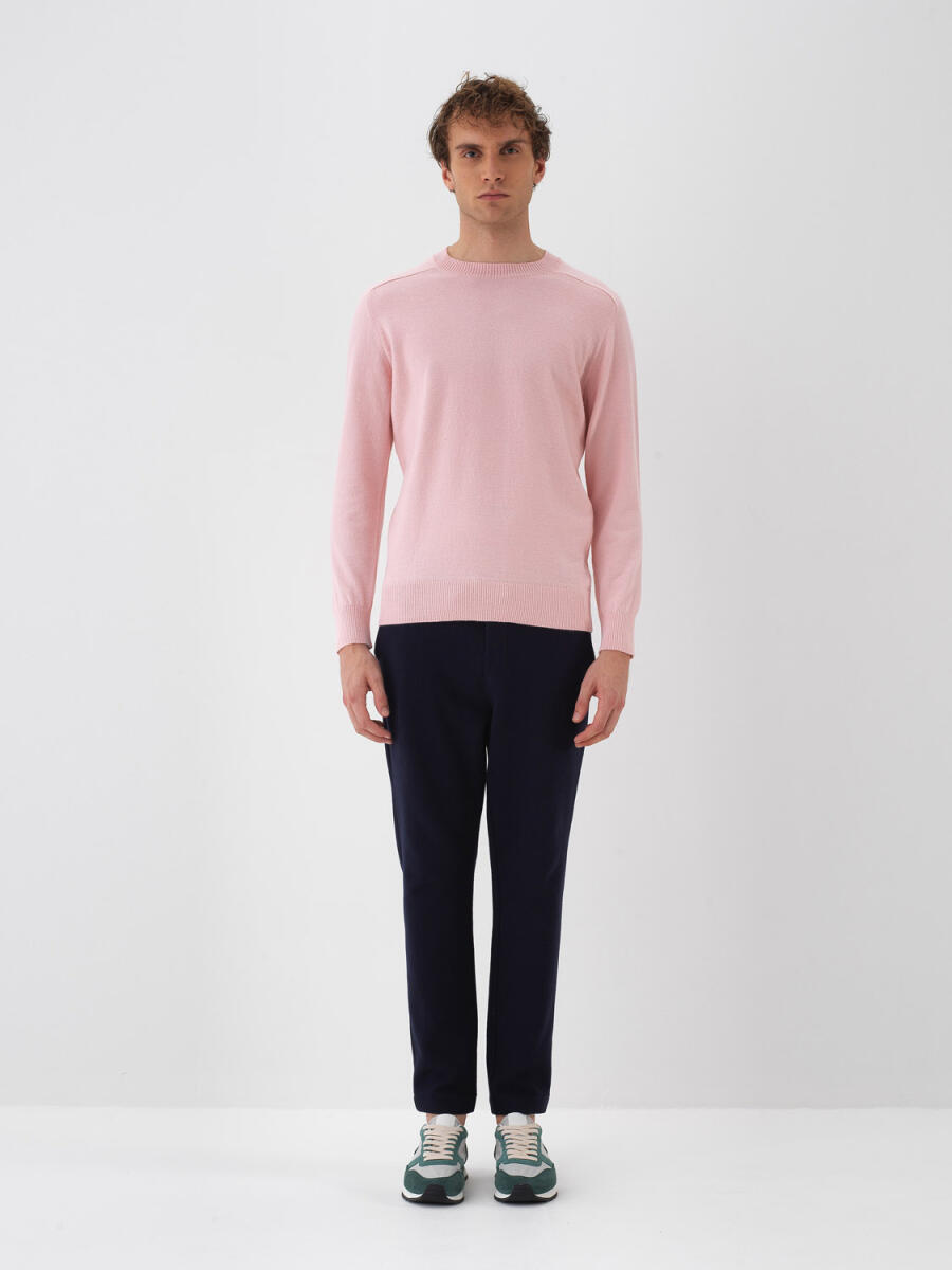 Wool Crew Neck Basic Sweater - 6