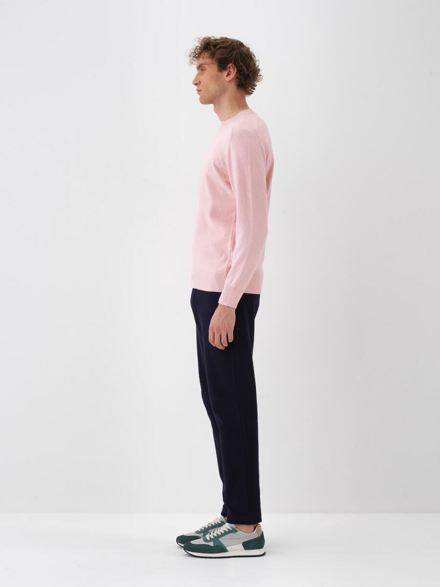 Wool Crew Neck Basic Sweater - 7