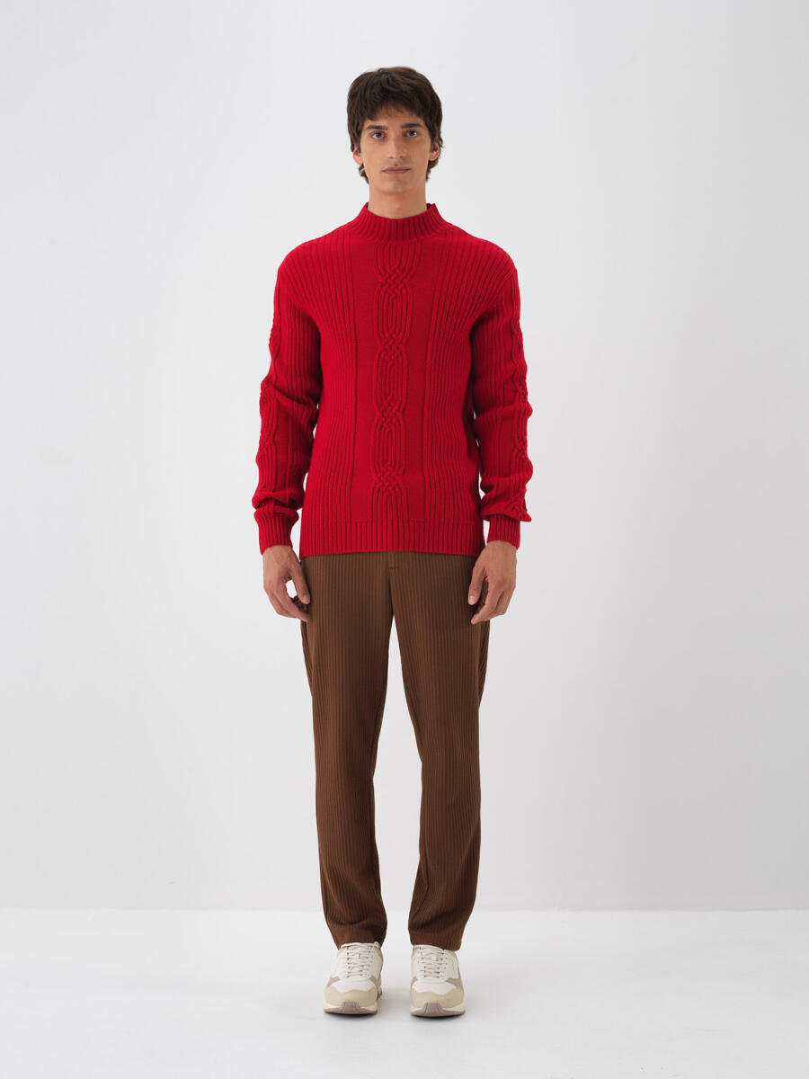 Wool Half-Turtleneck Sweater - 6