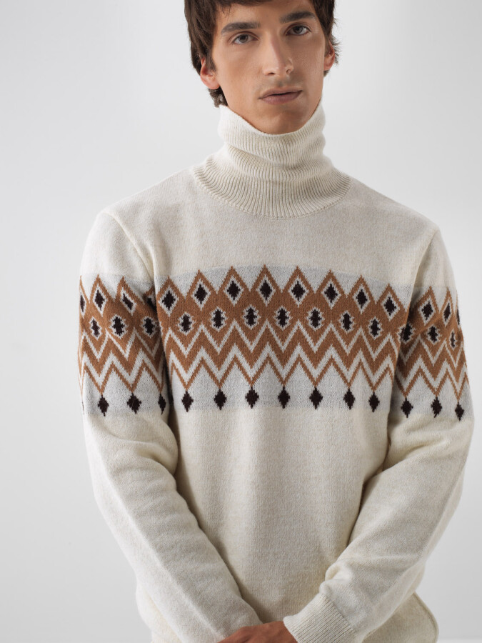 Wool Patterned Sweater - Xint