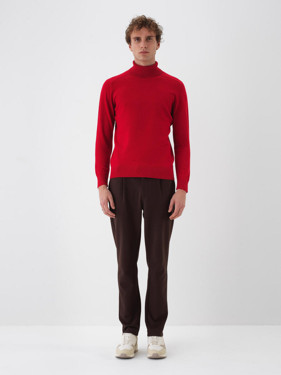 Wool Turtleneck Basic Sweater - 2