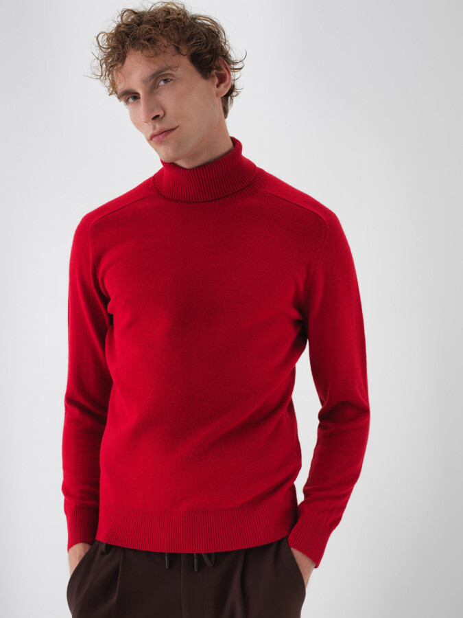 Wool Turtleneck Basic Sweater - Xint