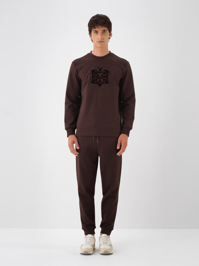 Cotton Basic Sweatpants Brown