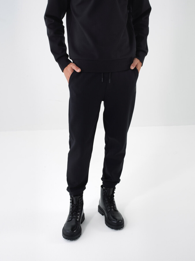 Cotton Basic Sweatpants Black