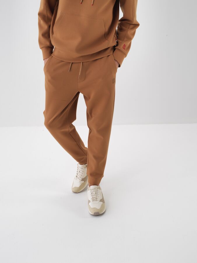 Cotton Basic Sweatpants Camel