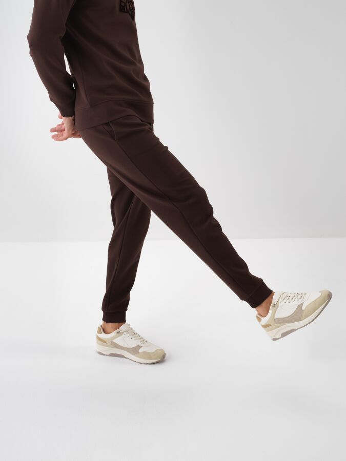 Cotton Basic Sweatpants Brown