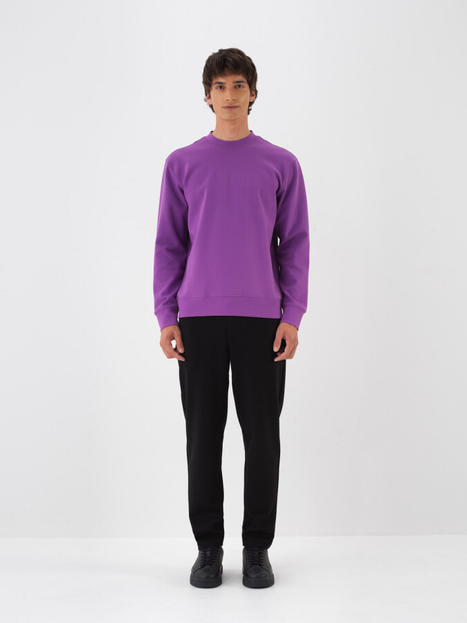 Cotton Basic Sweatshirt Purple